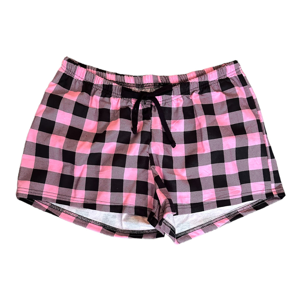 Female BOXERS Flannel - Pink Buffalo Check