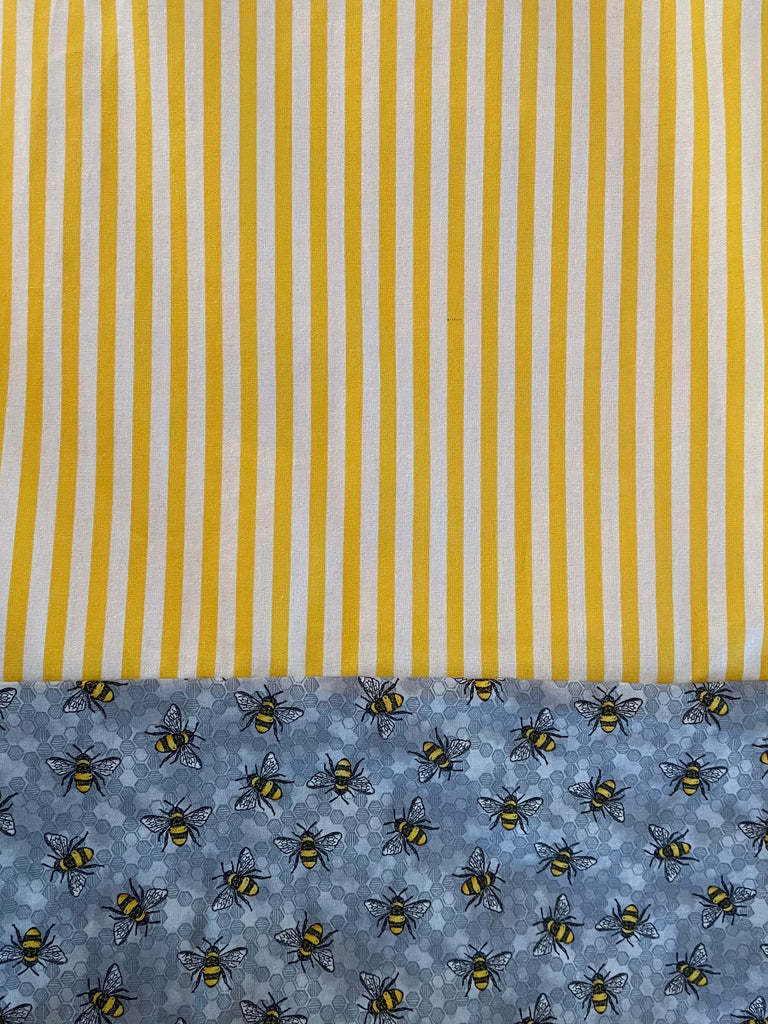 CAPRI Cotton - Yellow Stripe w/ Bees