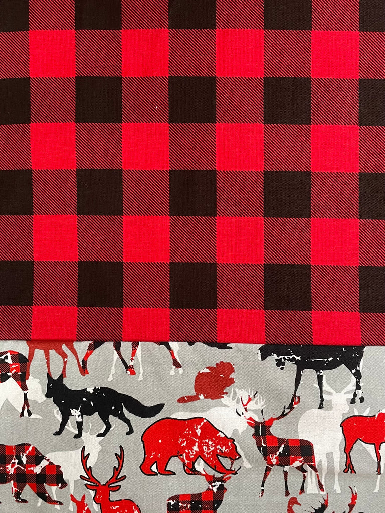 CAPRI Cotton- Red Buffalo Check w/ Moose