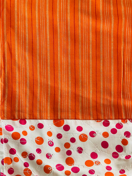 Orange Typography Cotton Printed Capri Set
