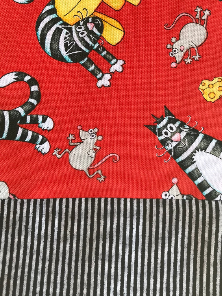 Cotton PANTS - Red Cats w/ Stripes
