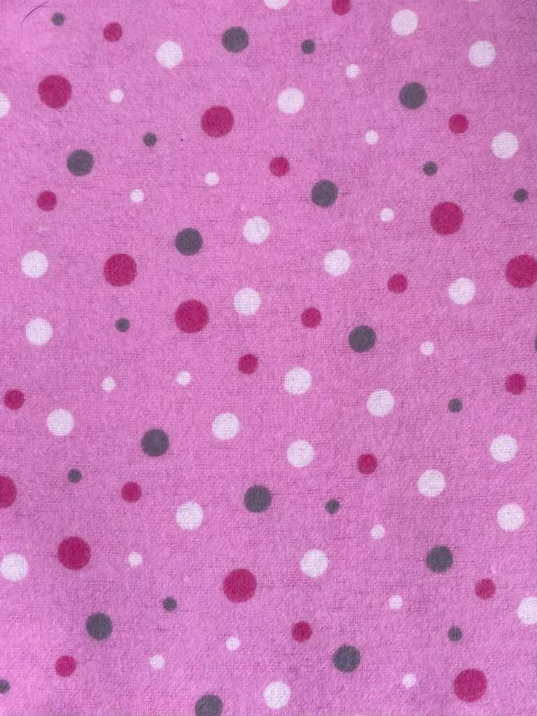 Pink, Grey & White Dot - Flannel