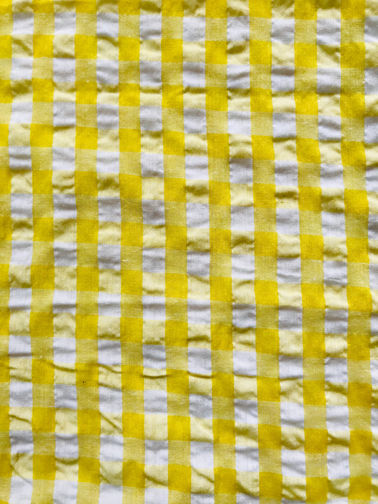 Cotton Seersucker  PANT- Yellow Check