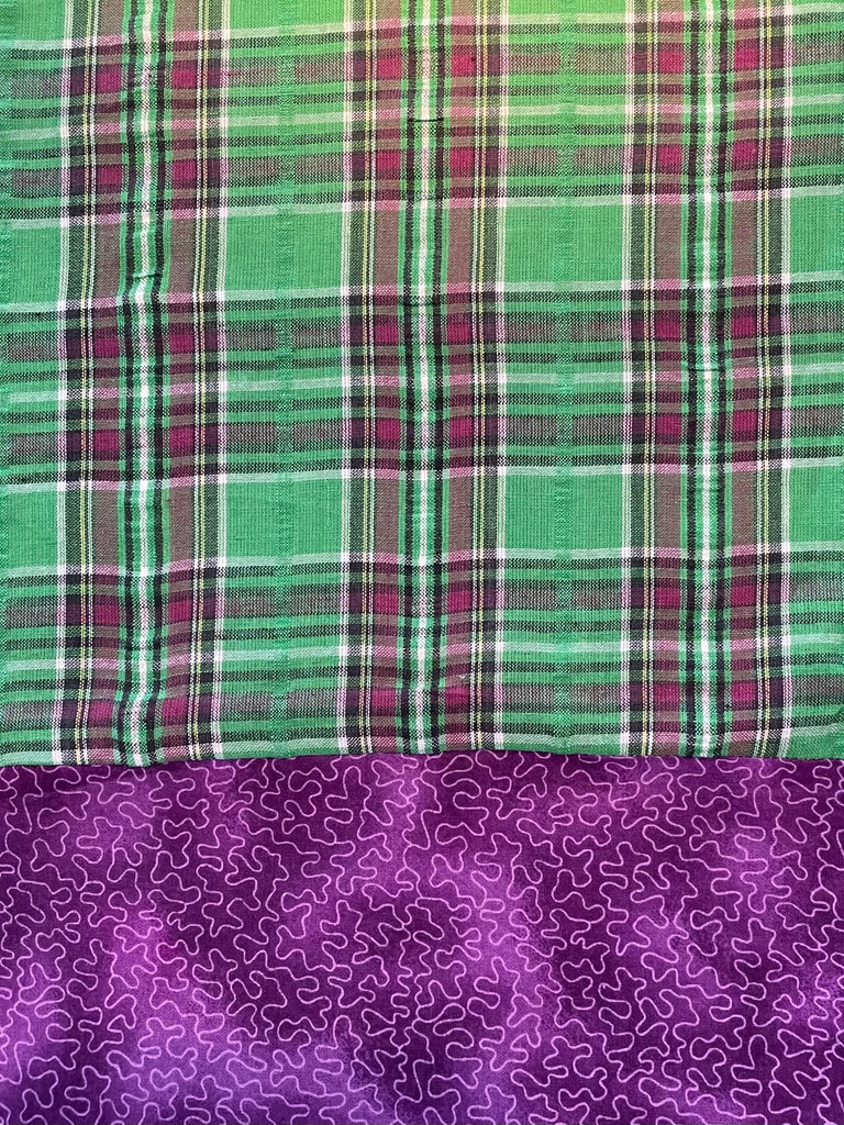 CAPRI Cotton -  Green Plaid w/ Purple