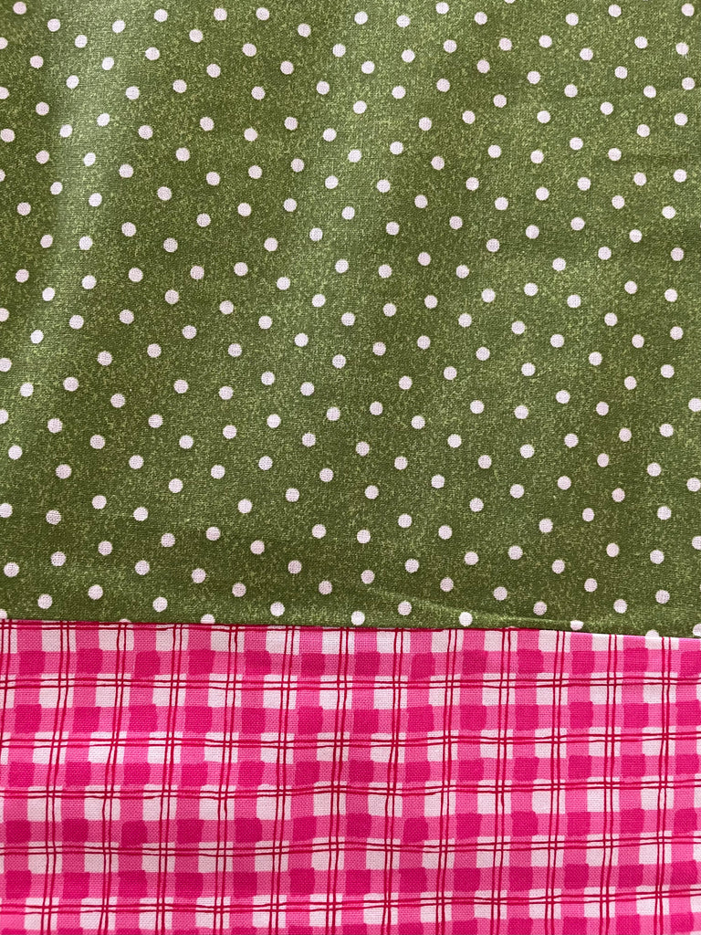 Cotton Pant - Green Dot w/ Pink