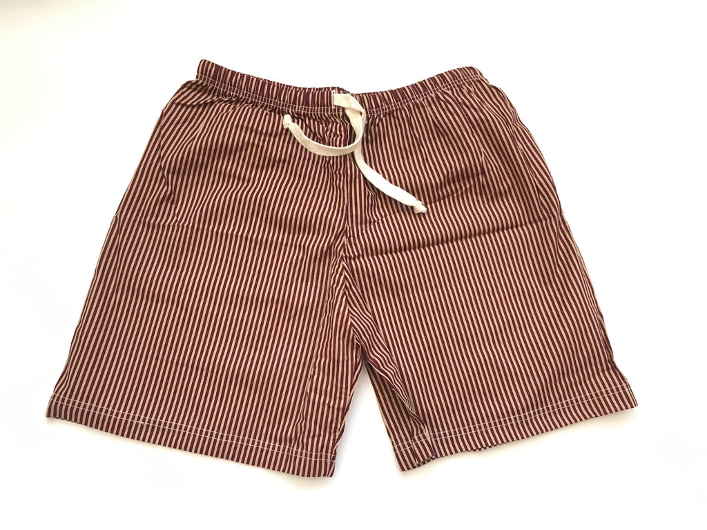 Unisex Cotton Shorts- Brown Stripe