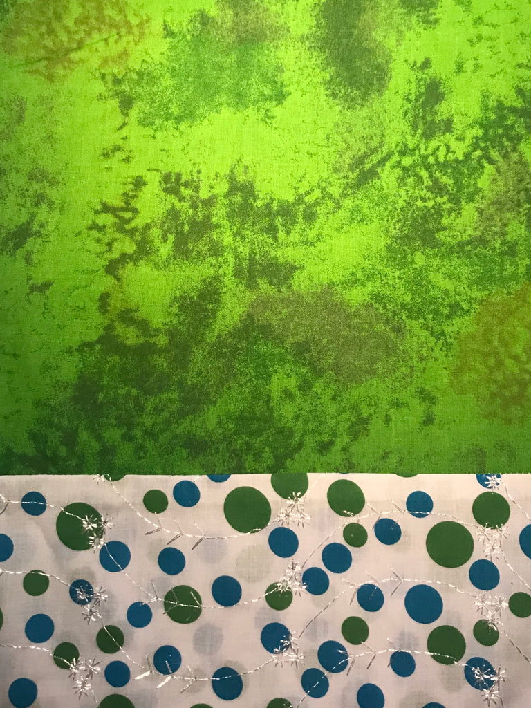 CAPRI Cotton Green w/ Polka Dots