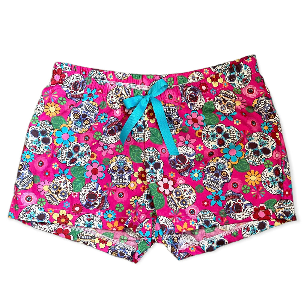 Female BOXERS  Cotton - Candy Skulls Pink