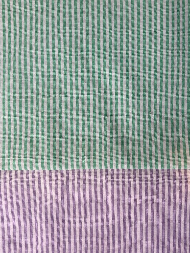 CAPRI Cotton - Green Stripe w/ Mauve Stripe
