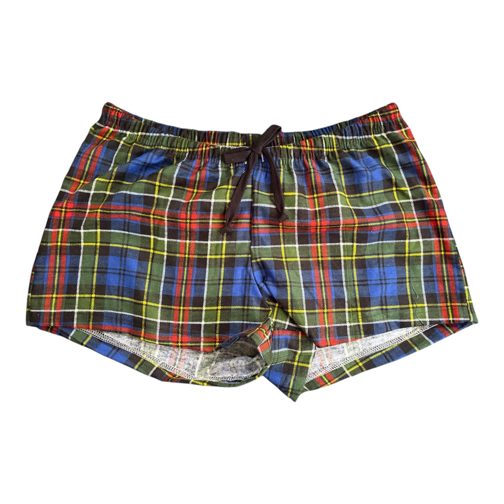 Female BOXERS Flannel - Blue, Red ,Yellow Plaid