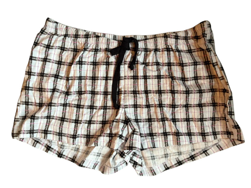 Female BOXERS Flannel - Grey & Magenta Plaid