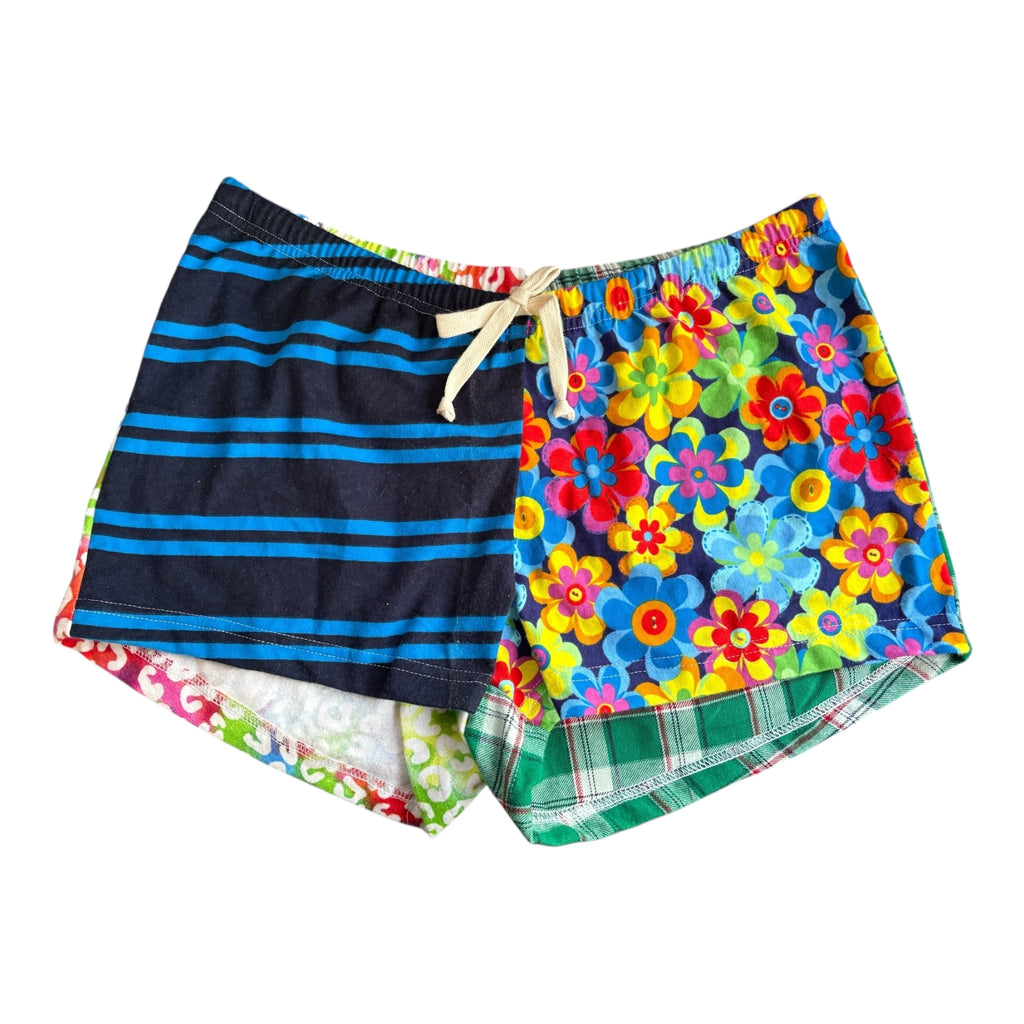 Female BOXERS Flannel- Colour block - Stripes/Flowers & Green Plaid/ Rainbow Design