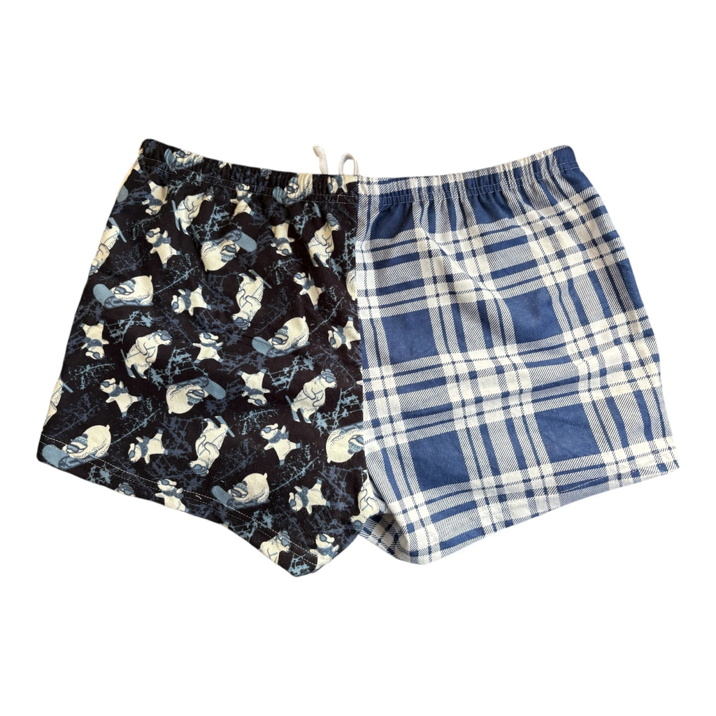 Female BOXERS Flannel- Colour block - Ski/Wine & Ski Bears/ Plaid