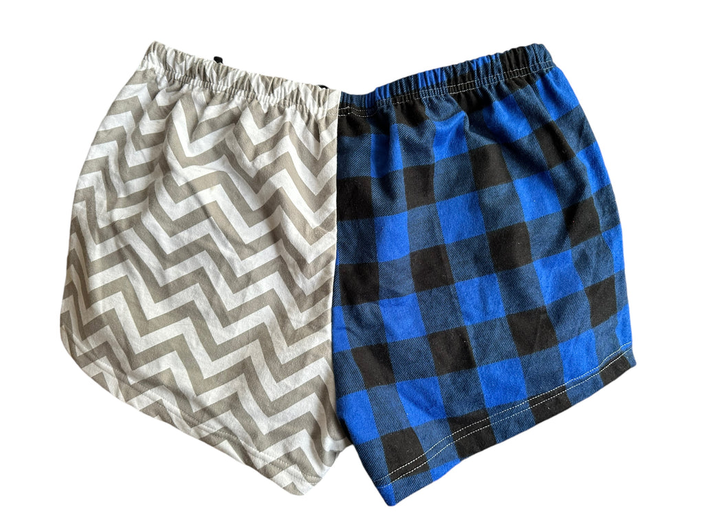 Female BOXERS Flannel- Colour block - mugs /Buffalo check // chevron / buffalo check