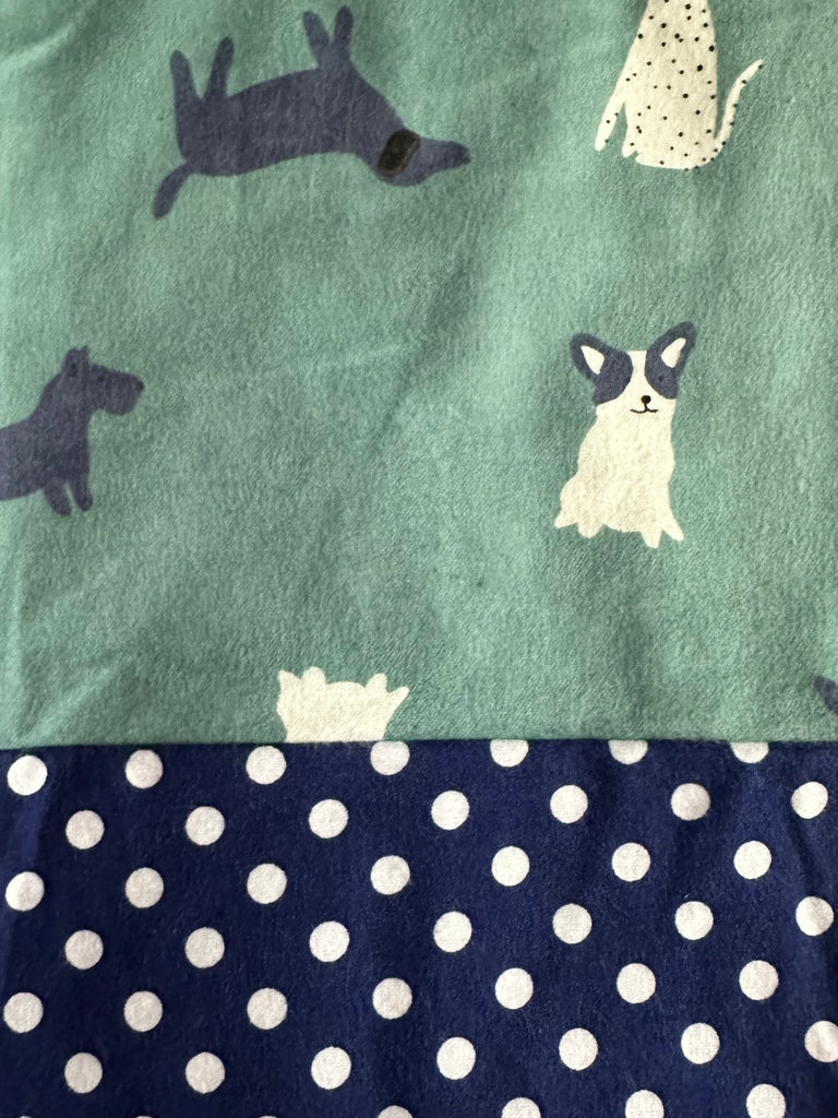 Flannel PANT - Teal Dogs w/ Navy Dots