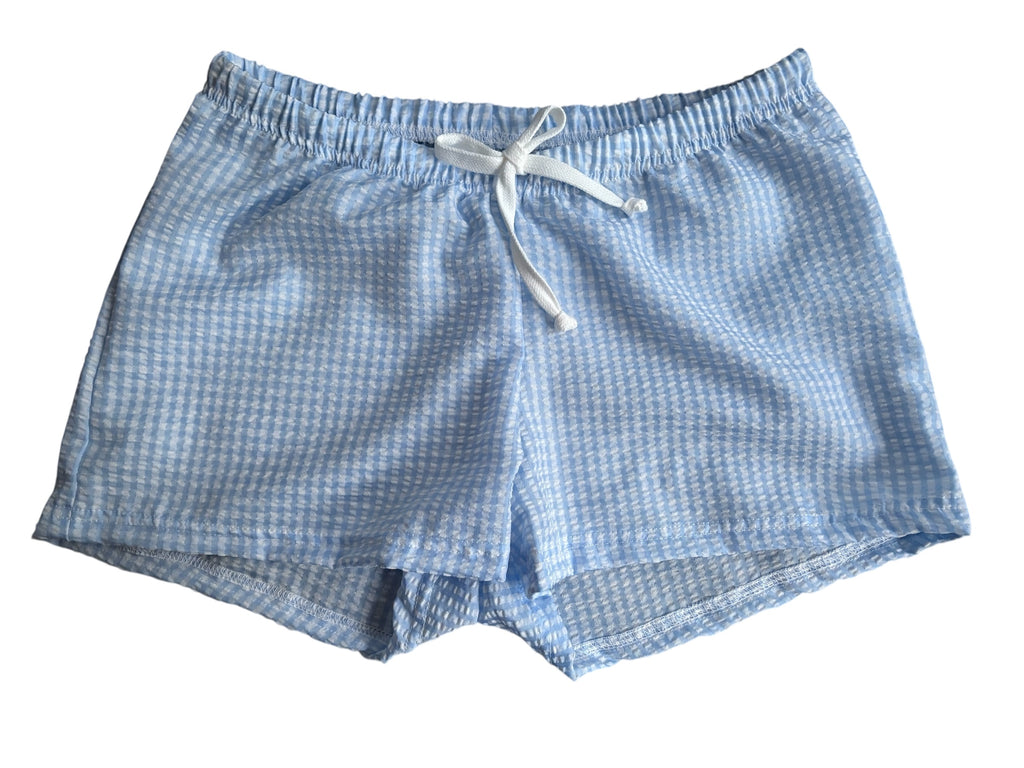 Female BOXERS Seersucker  - Light Blue