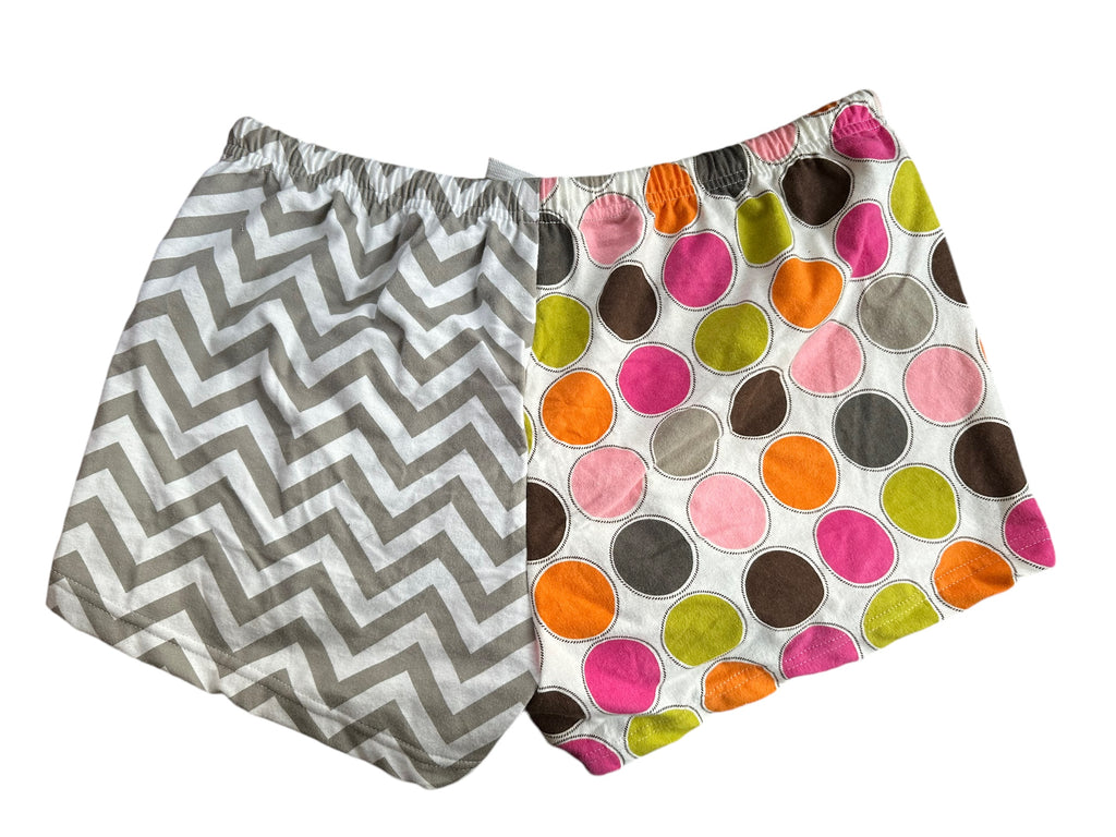 Female BOXERS Flannel- Colour block - peach flower / daisy / chevron /circles