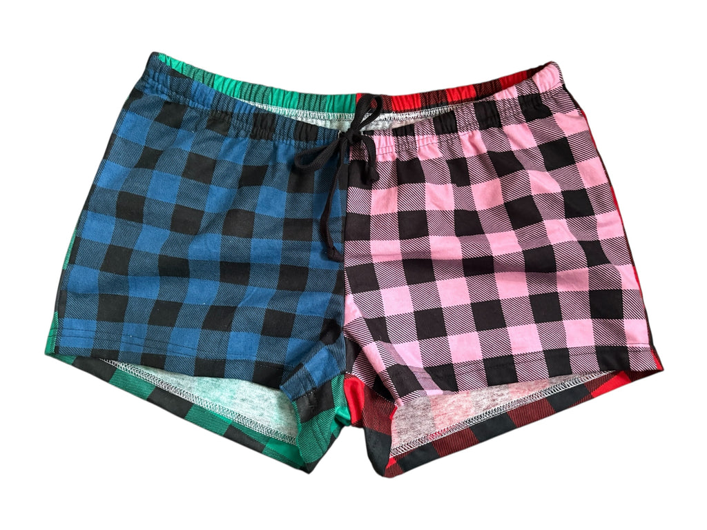 Female BOXERS Flannel- Colour block - Buffalo Check