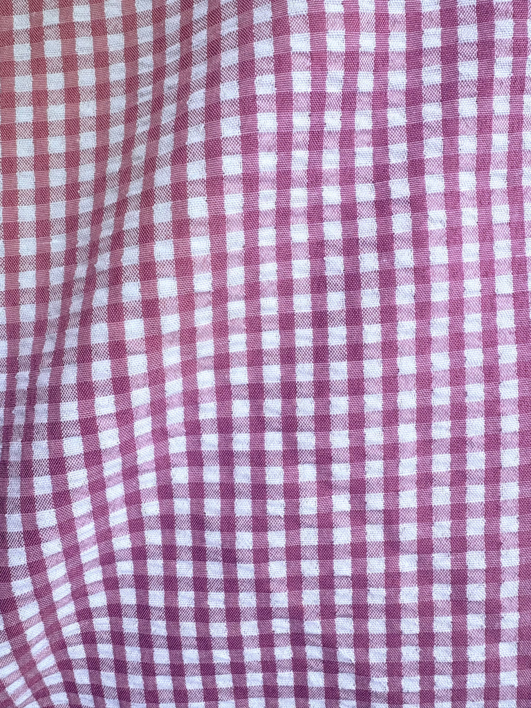 Unisex Seersucker SHORTS- Dusty Rose Gingham