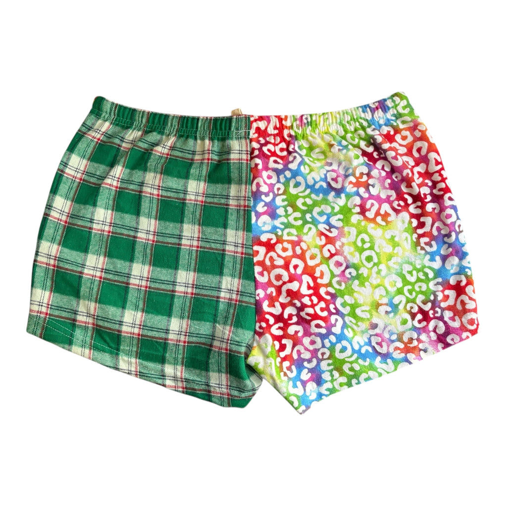 Female BOXERS Flannel- Colour block - Stripes/Flowers & Green Plaid/ Rainbow Design