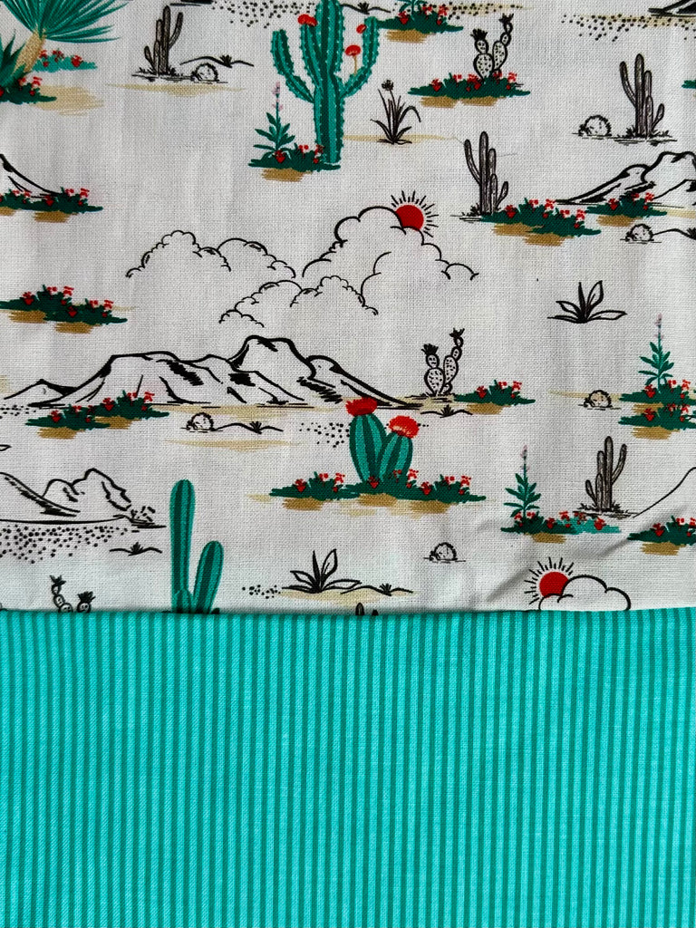 Cotton PANT - Cactus w/ Turquoise Stripe