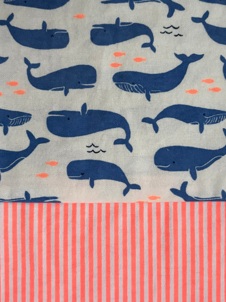 Flannel PANT -  Whales w/ Neon Stripe
