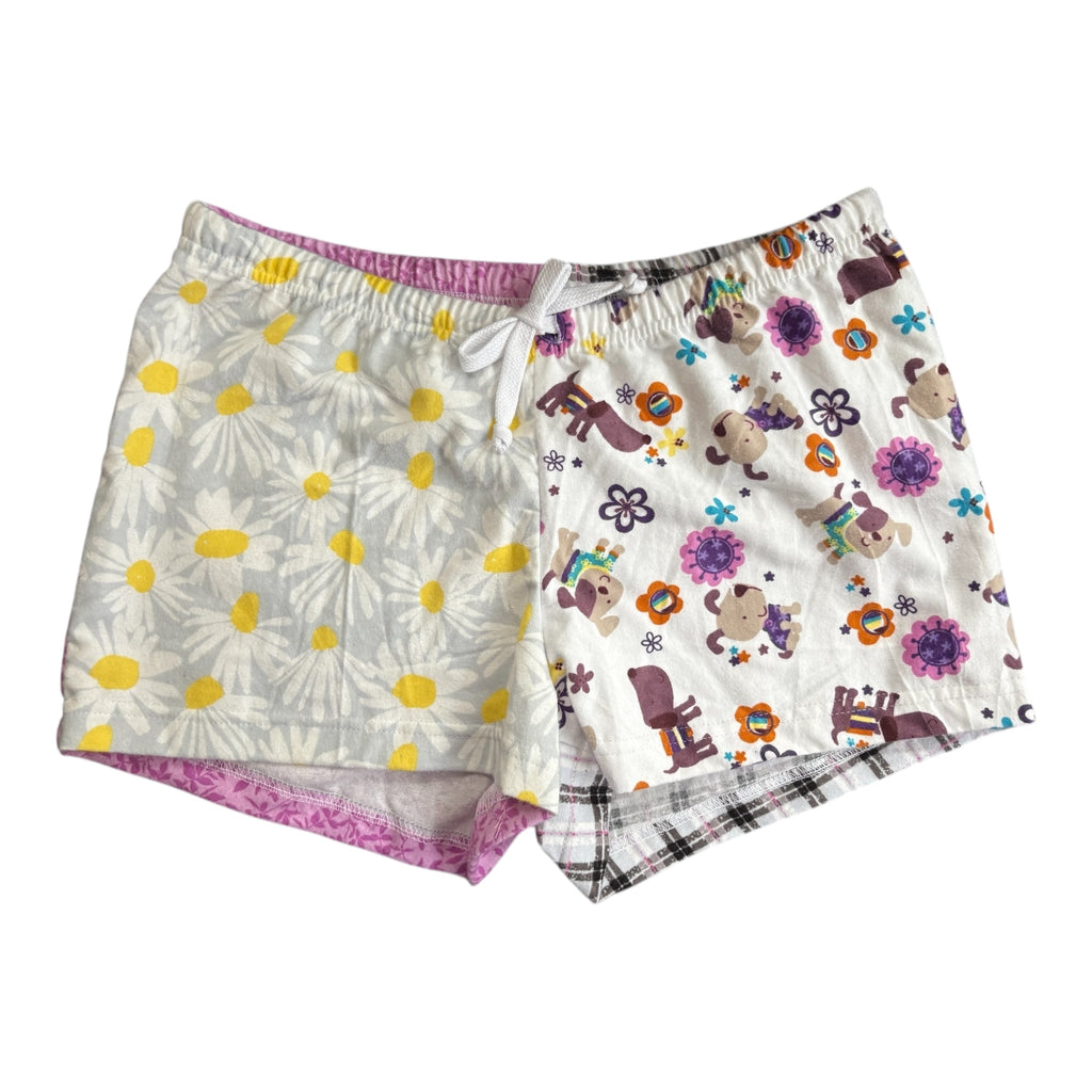 Female BOXERS Flannel- Colour block - Daisy/Dogs & Plaid / Pink