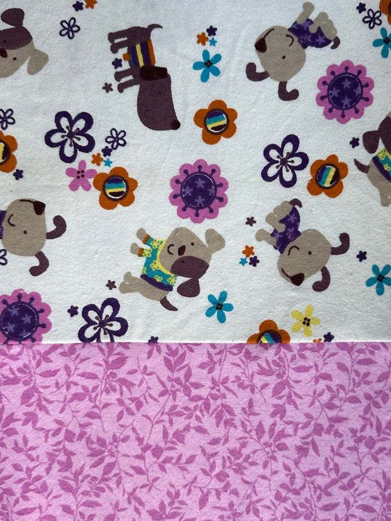 Flannel PANT -  Dogs & Flowers w/ Pink