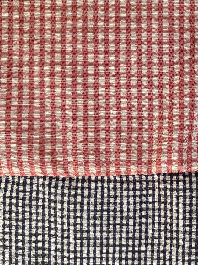 CAPRI Seersucker - Dusty Rose w/ Navy Gingham