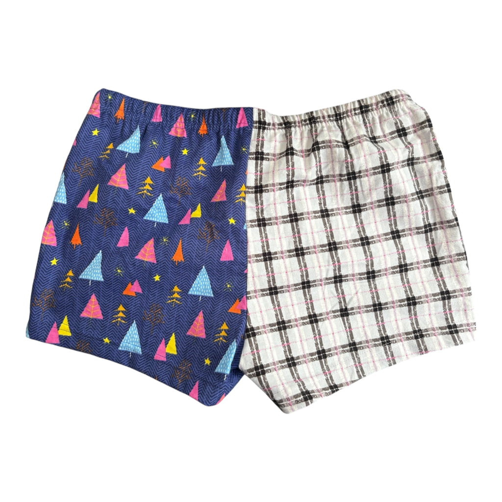 Female BOXERS Flannel- Colour block - Dogs/ Flower & Plaid/Trees