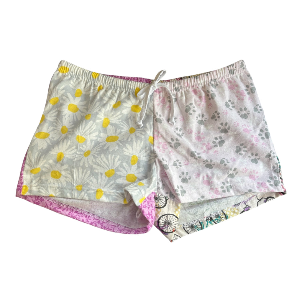 Female BOXERS Flannel- Colour block -  Daisy/Paws & Pink/Bike