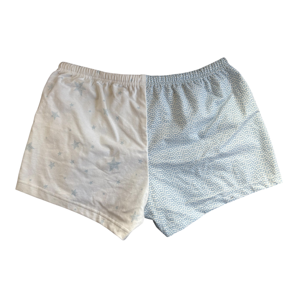 Female BOXERS Flannel- Colour block -Grey/Dogs & Stars/Lt Blue