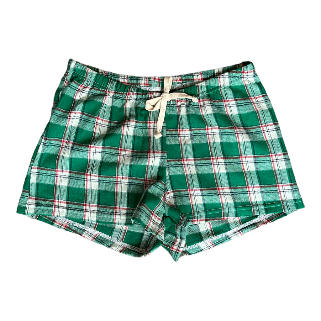 Female BOXERS Flannel - Green Plaid