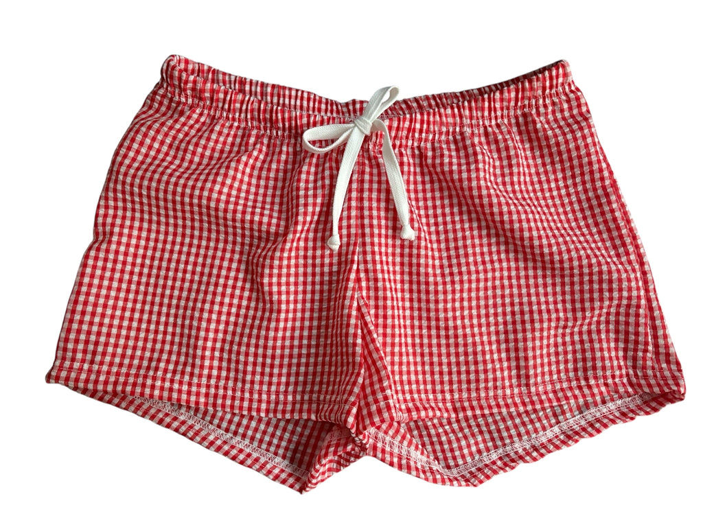 Female BOXERS Seersucker - Red Gingham