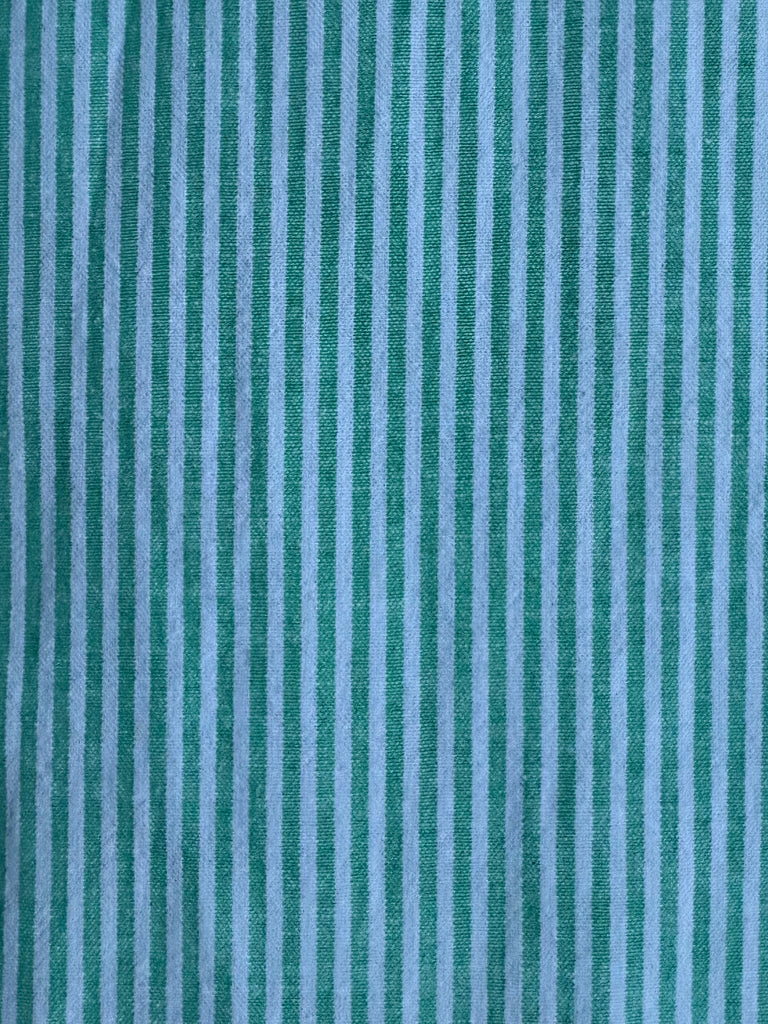 Unisex Seersucker-ish SHORTS- Green Stripe