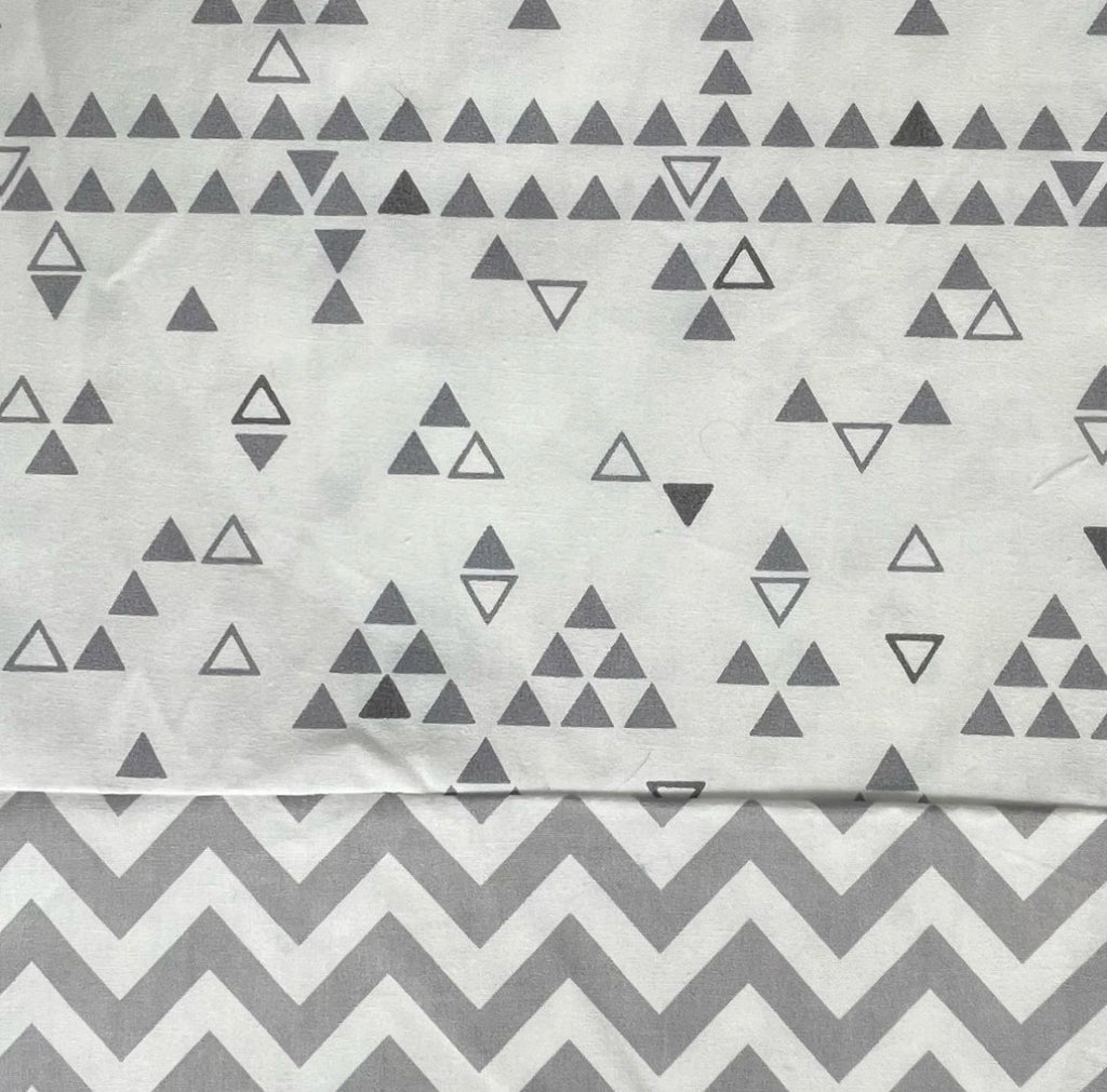 Cotton PANT -  Grey Triangle Design w/ Grey Chevron