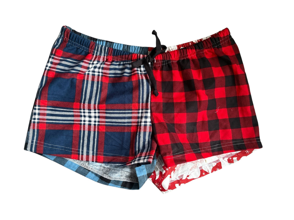 Female BOXERS Flannel- Colour block - Plaid/ Buffalo Check & Buffalo Check / Polar Bear