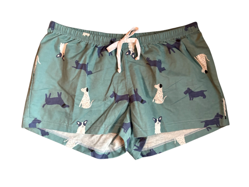Female BOXERS Flannel - Teal Dogs