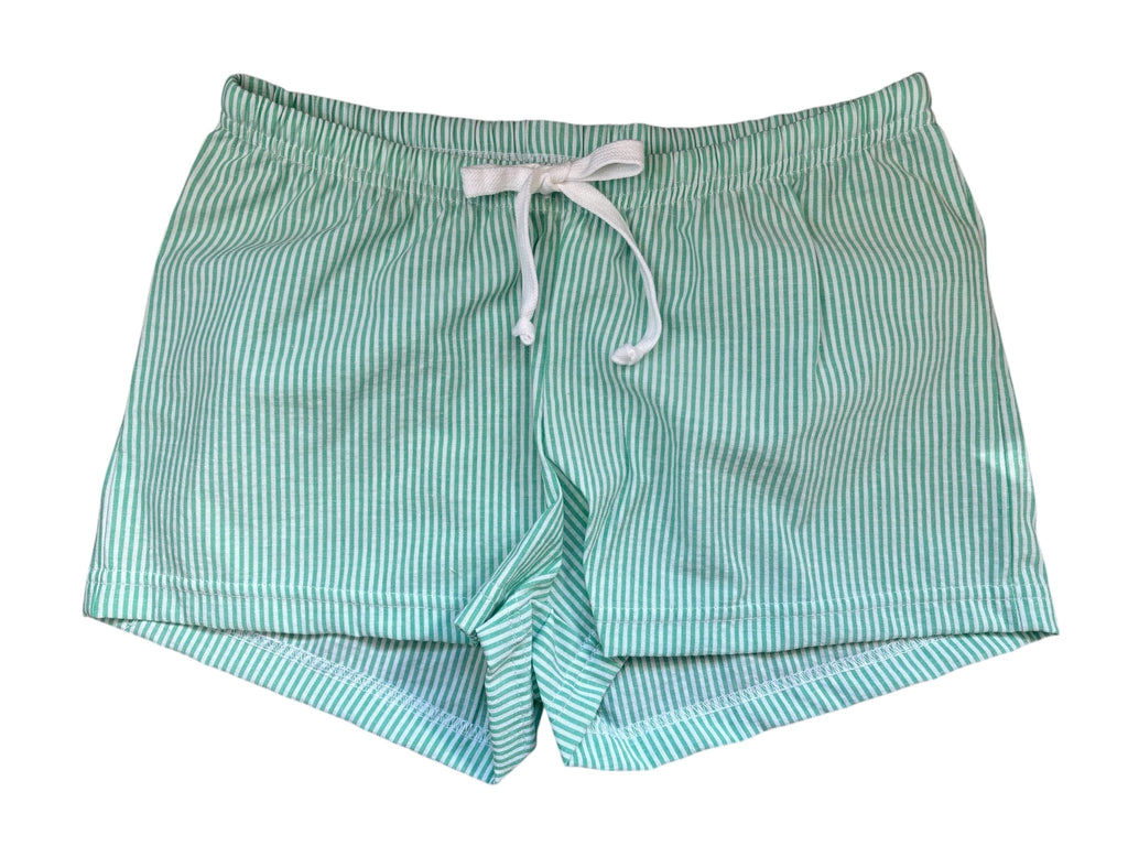 Female BOXERS Cotton/Seersucker  -  Green Stripe