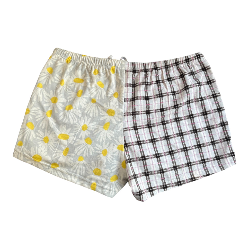 Female BOXERS Flannel- Colour block - Pink/Bike & Tree/Plaid