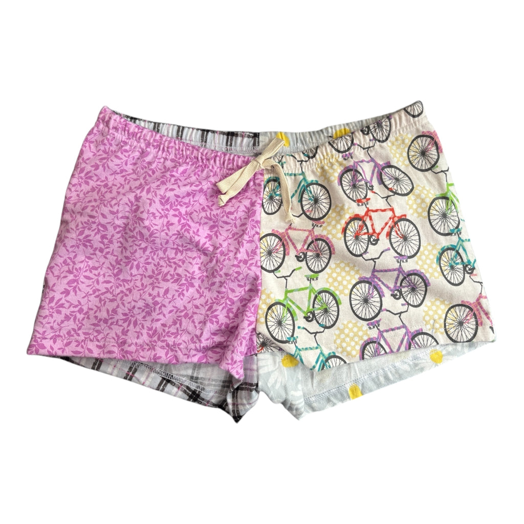 Female BOXERS Flannel- Colour block - Pink/ Bikes & Tree/Plaid