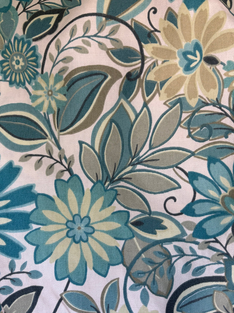 Heavy Cotton PANT- Blues & Greens Flowers