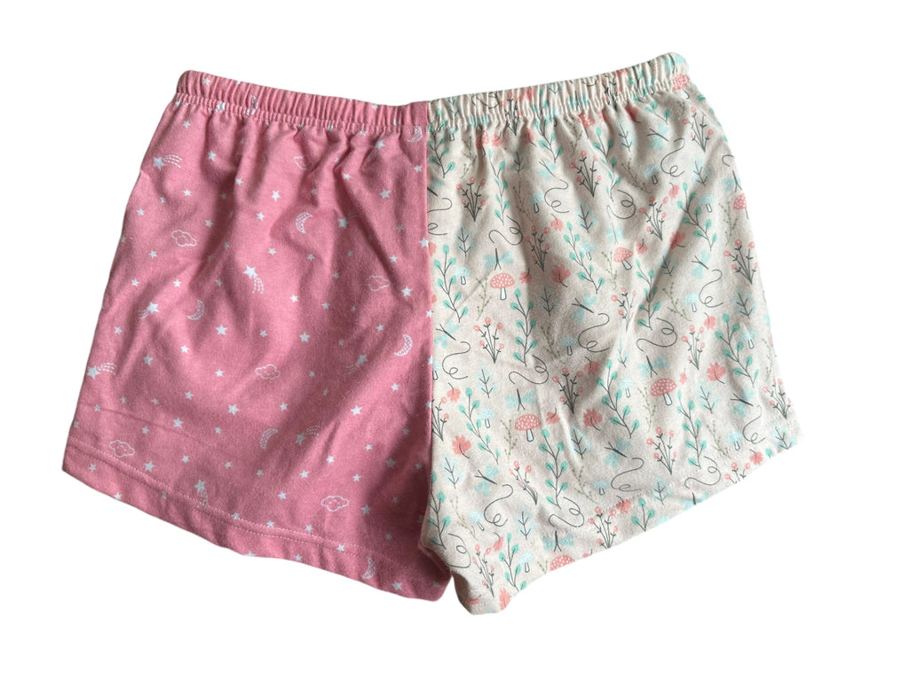 Female BOXERS Flannel- Colour block - animals in pj’s/ mauve cats // pink / peach flowers