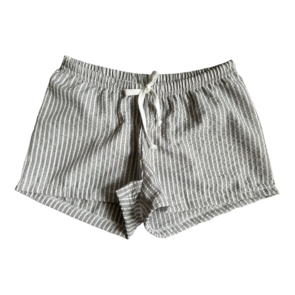 Female BOXERS Seersucker - Light Grey & White Stripe