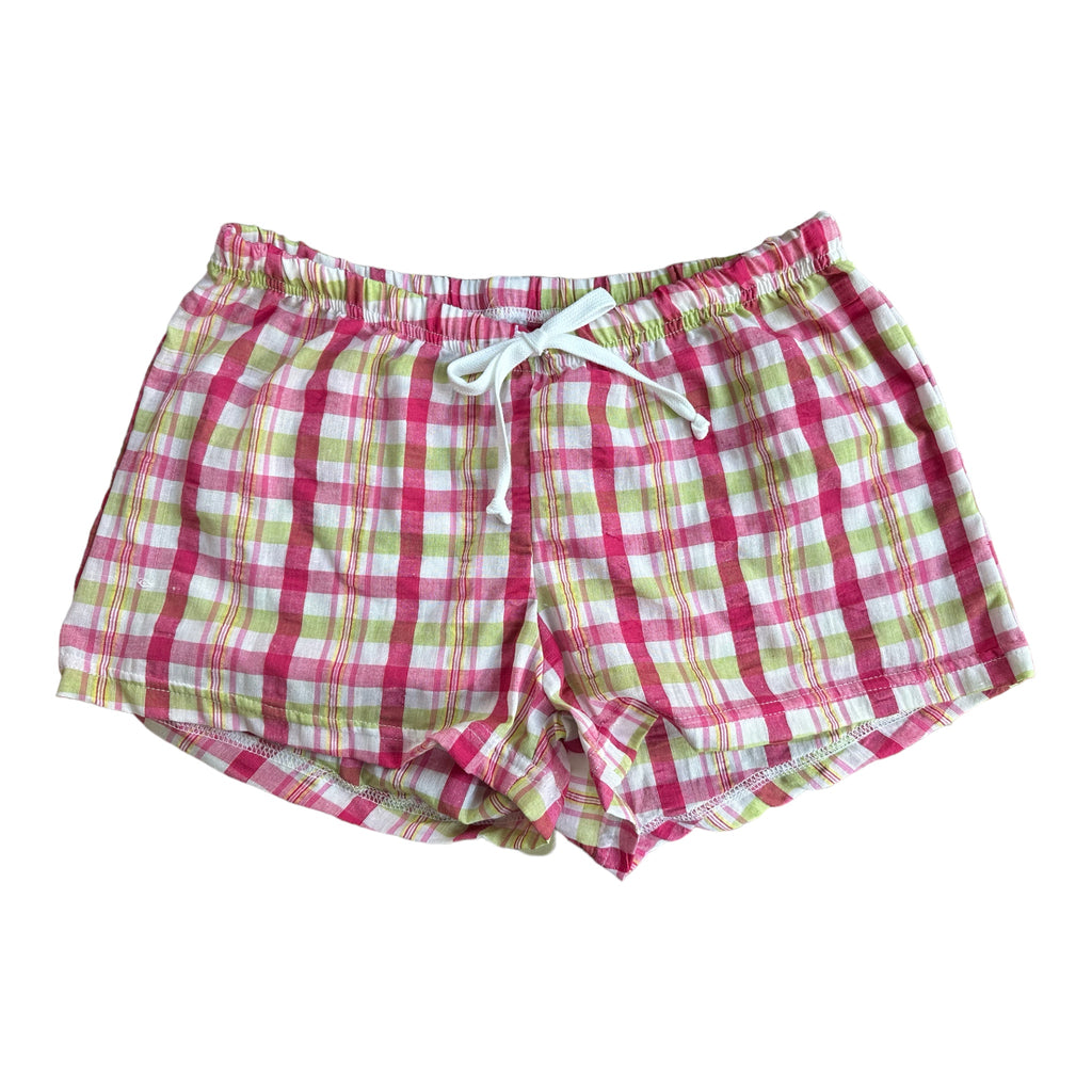 Female BOXERS Seersucker - Pink & Green Plaid