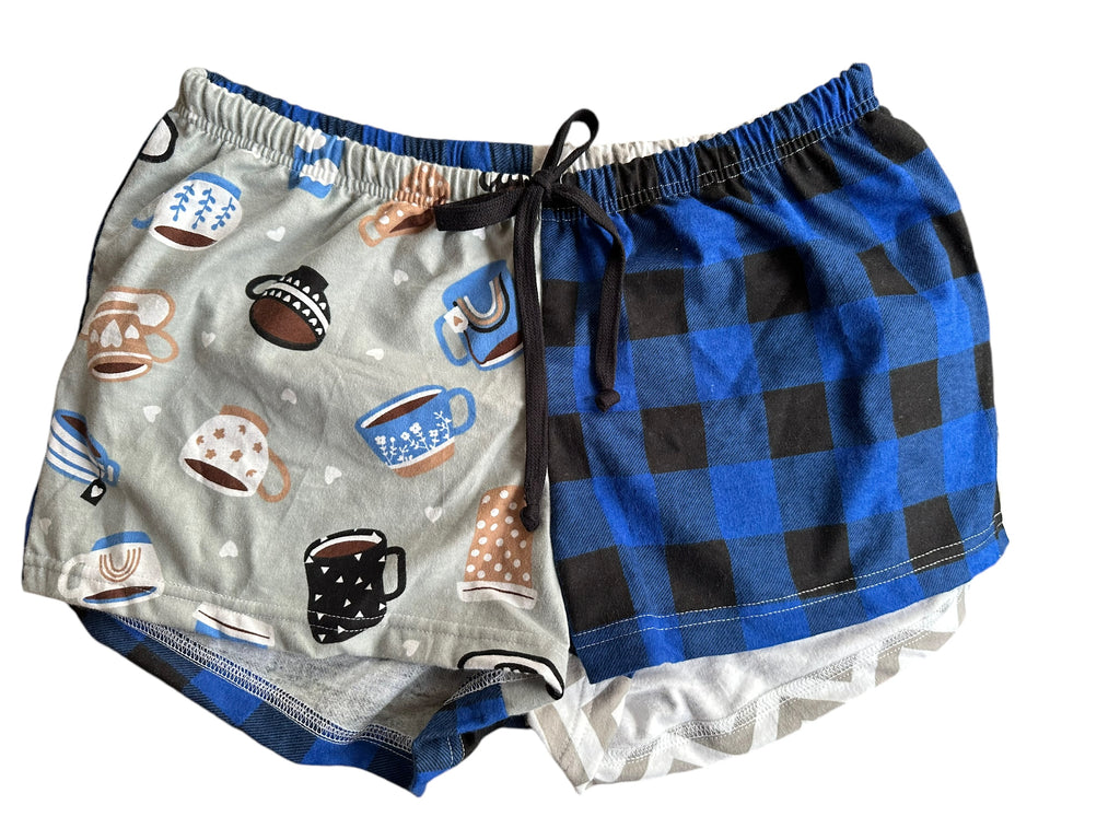 Female BOXERS Flannel- Colour block - mugs /Buffalo check // chevron / buffalo check