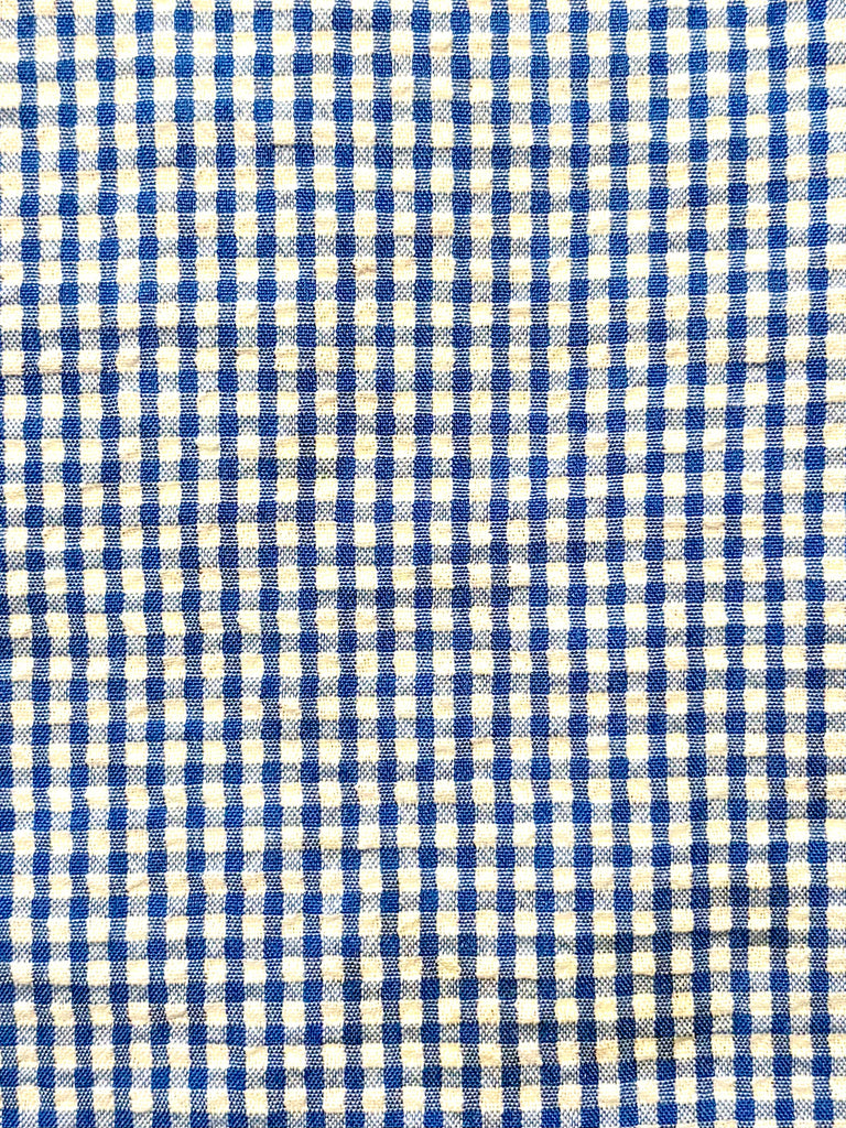 Unisex Seersucker SHORTS- Blue Gingham
