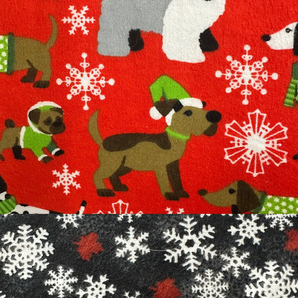 Flannel PANT - Red Dog w/Black Snowflakes