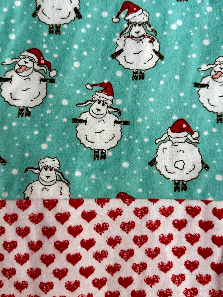 Flannel PANT - Santa Sheep w/ Red Hearts