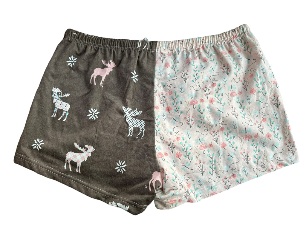 Female BOXERS Flannel- Colour block - dogs /circles //brown moose /peach flower